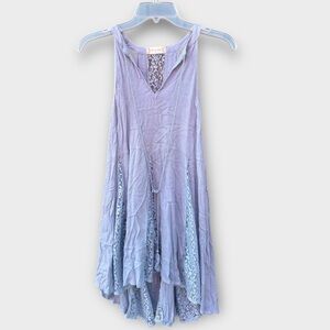 NWT Altar’d State Tank Top with Lace Detail in Dusty Blue Size M